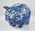 Vintage Figural Blue Transferware  Pig Piggy Bank English Village by James Kent Hard to Find