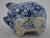 Vintage Figural Blue Transferware Chintz Pig Piggy Bank by James Kent Hard to Find