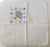 Set of 4 Antique / Vintage Cloth Napkins Embroidered w/ Yellow Bow and Blue Flowers