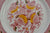 Ridgway "Canterbury" Red English Ironstone Transferware Salad Plate Polychrome Handpainted Flowers