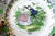 Set of 3 Different Antique French Faince Victorian Multicolor Romantic Transferware Plates