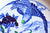 Blue Chinoiserie English Transferware Plate Aquila Eagle in Flight Oriental Flowers Woods