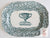Circa 1833-47 Teal Transferware Platter Copeland Garrett Late Spode Ornate Warwick Urn Scrolls Thistle