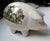 Vintage Figural Green Advertising Ironstone Transferware Pig Piggy Bank Harrods of London Dept Store Hard to Find Horses