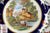 Brown Polychrome Clobbered Transferware Plate Landscape Wedgwood Rustic European Scene Wash Day at Stream