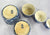 Set of 5 Blue English Ironstone Chintz Transferware Nesting Measuring Bowls w/ Flowers- Farmhouse Kitchen Decor