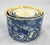 Set of 5 Blue English Ironstone Chintz Transferware Nesting Measuring Bowls w/ Flowers- Farmhouse Kitchen Decor