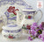 Vintage Spode Mayflower Periwinkle / Lavender Transferware Tall Teapot Coffee Pot Hand Painted Pink Flowers