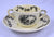 Antique Wedgwood Etruria Black Transferware  Bewick Acorn & Leaf Handled Soup Bowl and Saucer