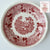 Farmhouse Scenery Grazing Sheep & Cows / Cattle Red Transferware Plate