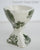 Vintage Green English Transferware Footed Master Salt Cellar Pedestal Roses