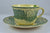 Rare Vintage English Polychrome Teal Green Transferware Scenic Tea Cup & Saucer Cattle Goat Bridge Royal Doulton Chatham
