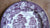 Vintage Purple TRANSFERWARE Salad Plate Peonies Boy & Pony Farm English Scenery