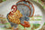 Huge Turkey Platter Midwinter Polychrome Brown Transferware Thanksgiving Serving Tray with Cows and Cottage Border