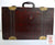 Vintage Wood Carrying Case / Suitcase / Briefcase - Bonded Leather & Buckle Handle