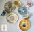 Vintage & Colorful Set of 4 Mix n Match Tea Party English Transferware Teacups and Saucers