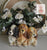 Vintage English Cocker Spaniel Puppy Dog Trio Figurine Planter Flower Pot