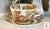Rural Scenes Brown Transferware Teacup & Saucer Pastoral Mother Child Farm Cows