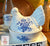 Vintage Blue Transferware English Ironstone Nesting Hen Lidded Egg Basket Tureen Floral Toile Charlotte