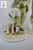 Pair Vintage French or English Country Figurines Boy & Girl w/ Dogs Green Hand Painted