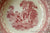 Romantic Watteau Red Transferware Shallow Rimmed Salad Bowl Victorian Gardens