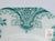 14 sided Teal Transferware Salad Plate Roses Scrolls & Gold Trim  Circa 1900