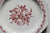 Pink / Red  Vintage English Ironstone Octagon Plate Victorian Chantilly Roses