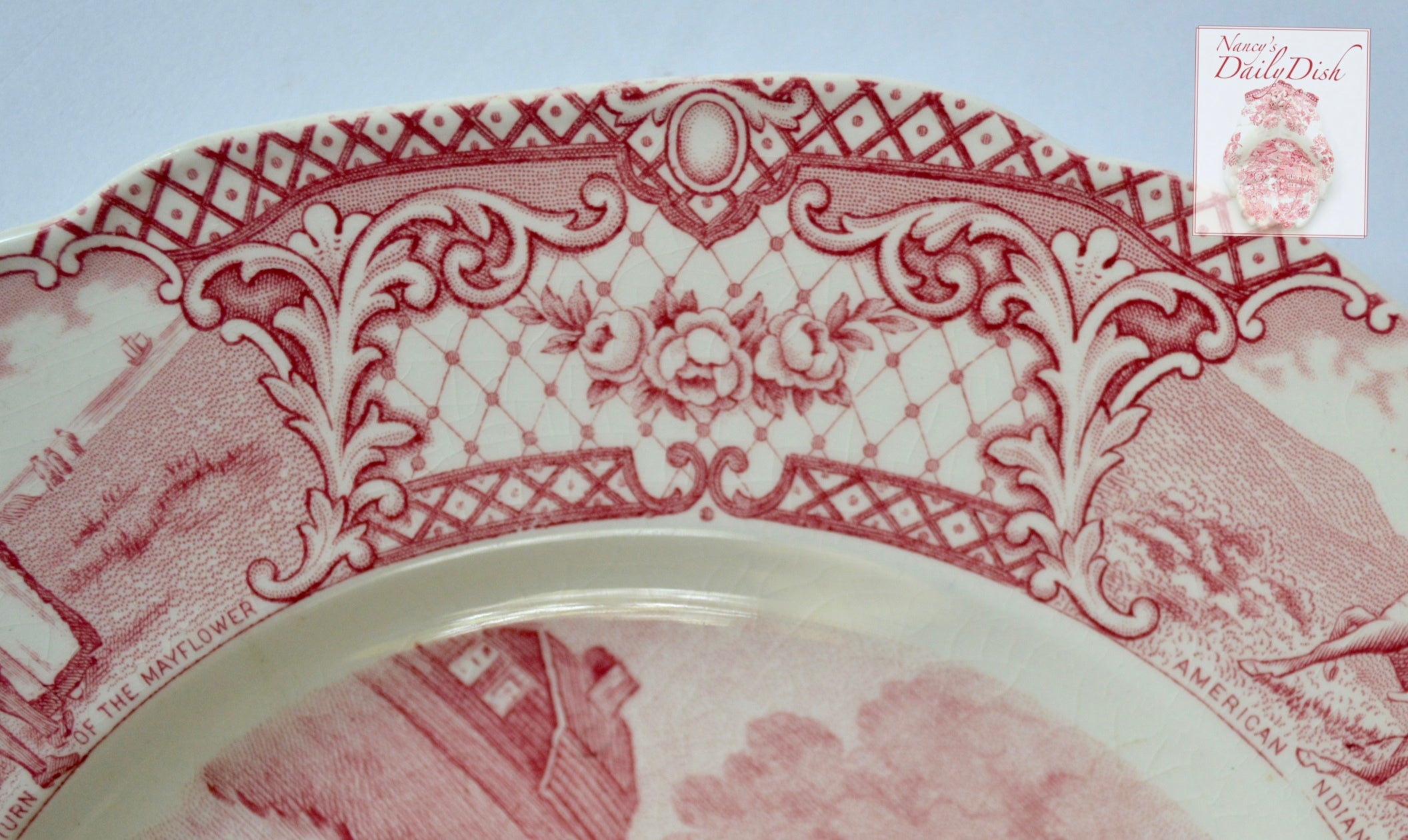 Red Spode Ware Red Transferware