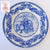Spode Winter Blue English Transferware Plate Gathering Mistletoe Victorian Children & Dog