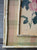 Vintage French Rose Print on Board w/ Pink Green Plaid & Distressed Bamboo Frame