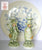 Pair Vintage English / French Country Figural Candlesticks Boy & Girl w/ Baskets of Flowers Green Hand Painted