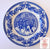 Spode Blue English Transferware Plate Winter Victorian Children & Dog Throwing Snowballs