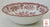 Vintage English Red Toile Pink Transferware Cereal / Salad Bowl Cabbage Roses Daisies