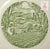 Green Transferware  Plate Relief Border Farming Ploughing the Field