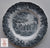 Scenic Black Toile Transferware Square Plate Romantic England Grazing Deer English Castle