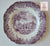 Vintage English China Square Purple Transferware Plate Romantic England Grazing Deer Penshurst Place