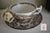 Scenic Swans & Roses Brown Transferware Cup and Saucer Tonquin
