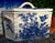 RARE Antique Victorian Staffordshire Blue English Transferware  Bird & Nest  Basket Box Aesthetic Movement