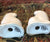 Tiny Pair Black & White English Staffordshire Spaniel Wally Dog Figurines  - English Country Decor