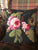 New Spring Bird Nest, Blue Berries & Red Roses Floral Needlepoint Petit Point Pink Green Brown Pillow Cover