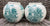 Pair of Teal Green White Chinoiserie Blue Willow English Ginger Jar Vases Vintage Transferware