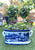 Ex Large 18" Blue & White Handled Footbath Planter Ice Cooler w/ Village Scene
