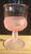 4 light Pink Frosted Kings Crown Thumbprint Footed Cordial Wine Glasses