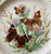 Artist Signed Botanicals & Butterflies Series Creamware Plate Relief Border