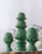 Extra Lg 16" Triple Artichoke Pedestal Figurine Green Glazed Ceramic