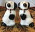 Tiny Pair Black & White English Staffordshire Spaniel Wally Dog Figurines  - English Country Decor