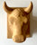 Vintage Terra Cotta Dimensional Cow / Bull Head Wall Hanging Figure
