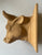 Vintage Terra Cotta Dimensional Cow / Bull Head Wall Hanging Figure