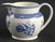 Antique Blue English Transferware Wedgwood Wesley Creamer Pitcher - Matches Advertising Prayer teapot