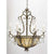 French Victorian Portfolio 9 Light Antique Bronze Marbleized Glass Candle Chandelier